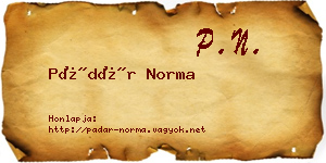 Pádár Norma névjegykártya